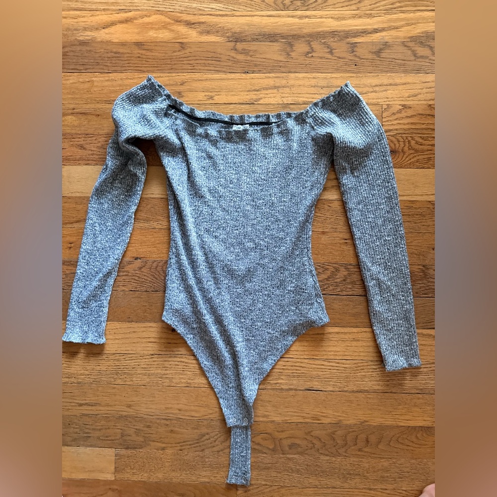 Garage Heather Gray Off-Shoulder Bodysuit
